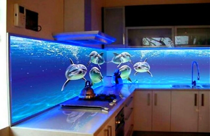 balık figürlü 3D mutfak paneli