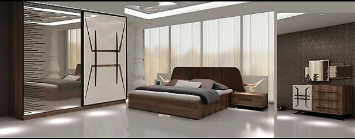 kayve rengi sürgülü yatak odası modeli