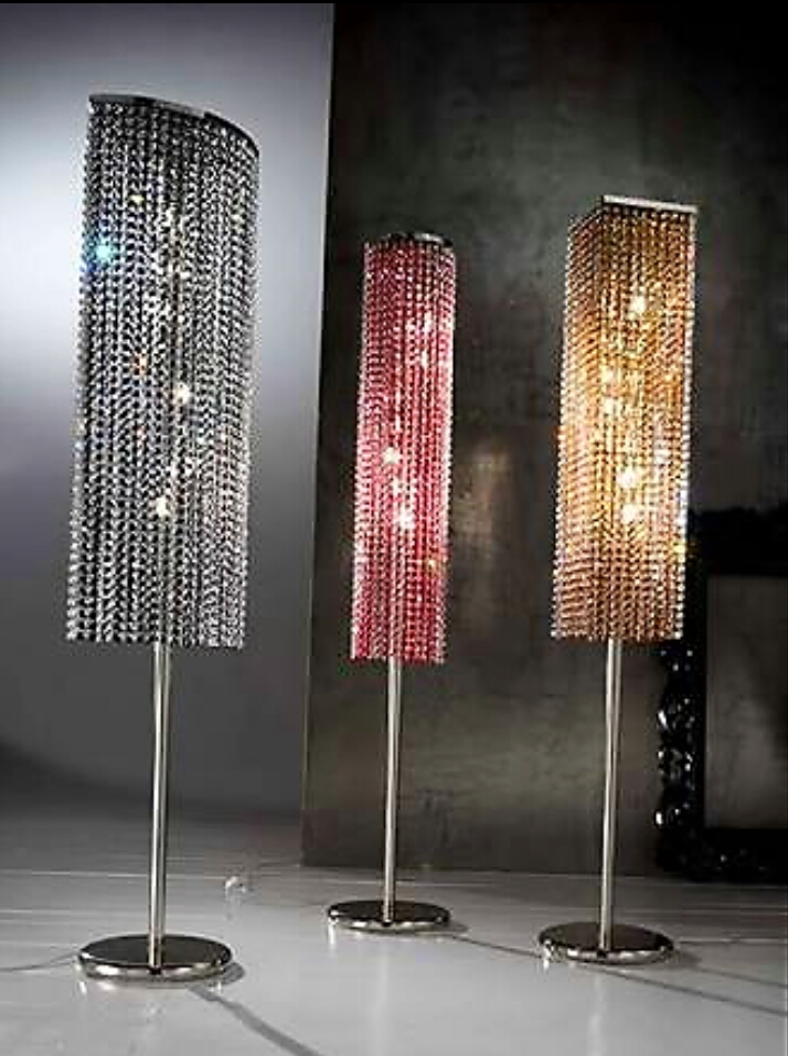 renkli kristal ayaklı lamba modeli