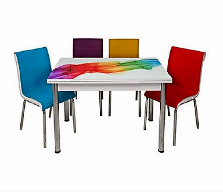 renkli mutfak masası modeli
