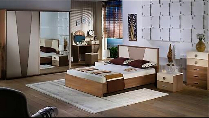 sürgü kapak aynalı yatak odası modeli